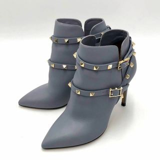 VALENTINO - ［美品］ヴァレンティノ  ロックスタッズ　ブーティー　ヒール　ベルト付き