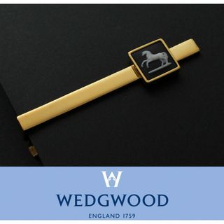 ウェッジウッド(WEDGWOOD)の9170◆ウェッジウッド◆ネクタイピン◆ジャスパーウェア◆黒ゴールド～馬スクエア(ネクタイピン)