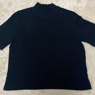 ザラ(ZARA)のZARA ザラ　モックネック　Tシャツ　黒　ブラック(Tシャツ/カットソー(半袖/袖なし))
