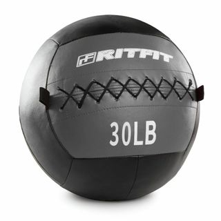 【色: グレー30LB】RITFIT メディシンボール ウォールボール 筋トレボ(トレーニング用品)