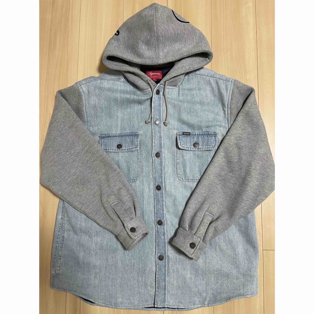 Supreme(シュプリーム)のSupreme Fleece Hooded Denim Shirt L メンズのトップス(シャツ)の商品写真