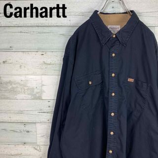 カーハート(carhartt)のカーハート 2XL 90s ロングスリーブ 長袖 ボタンダウンワークシャツ(シャツ)