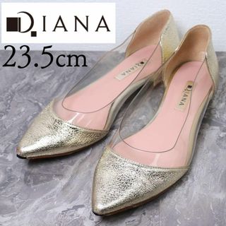 ダイアナ(DIANA)のDIANA ダイアナ 23.5 ゴールド ポインテッドトゥ クリア パンプス(ハイヒール/パンプス)