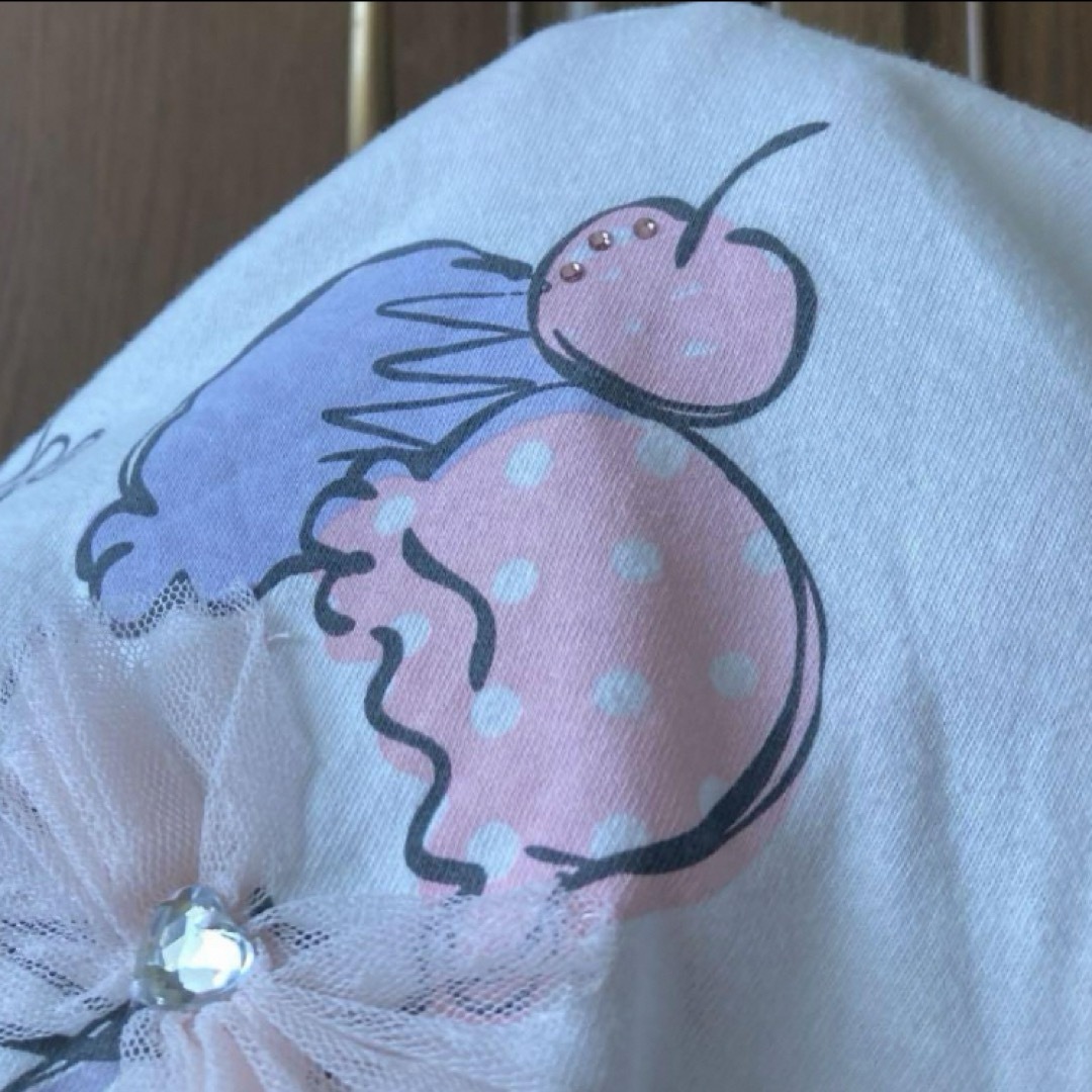 mezzo piano(メゾピアノ)のメゾピアノ　半袖　シャツ　Tシャツ　アイス　ロゴ　りぼん　女の子　春　夏 キッズ/ベビー/マタニティのキッズ服女の子用(90cm~)(Tシャツ/カットソー)の商品写真