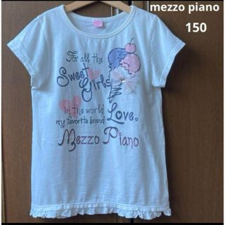 メゾピアノ(mezzo piano)のメゾピアノ　半袖　シャツ　Tシャツ　アイス　ロゴ　りぼん　女の子　春　夏(Tシャツ/カットソー)