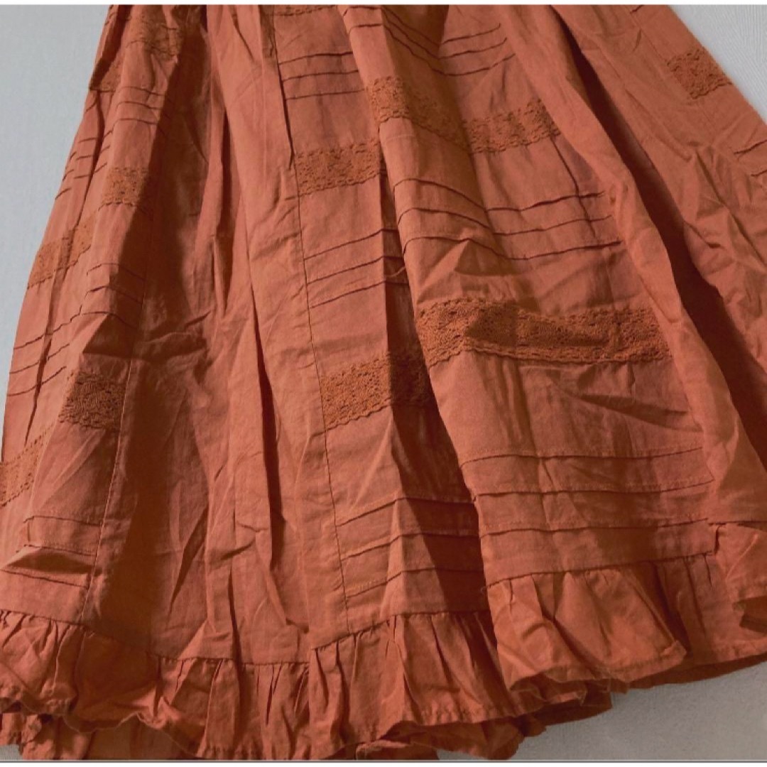 SM2(サマンサモスモス)のSM2 レースピンタックのふんわり裾フリルロングスカート レディースのスカート(ロングスカート)の商品写真