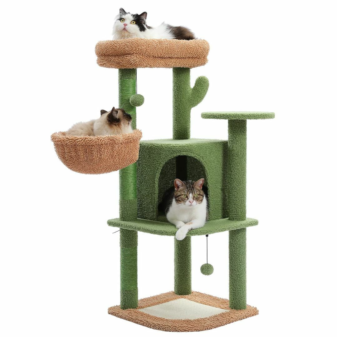 【色: グリーン】PETEPELA(ぺテぺラ) キャットタワー サボテン 猫タワ その他のペット用品(猫)の商品写真