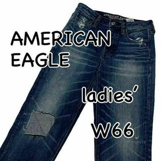 アメリカンイーグル(American Eagle)のアメリカンイーグル ビンテージ ハイライズ ストレート ストレッチ US2(デニム/ジーンズ)