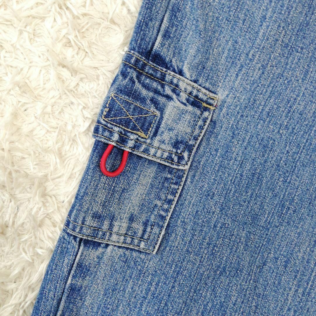 デニムサロペット　オーバーオール　つなぎ　パンツ　ズボン　アメカジ　ポケット　L レディースのパンツ(サロペット/オーバーオール)の商品写真