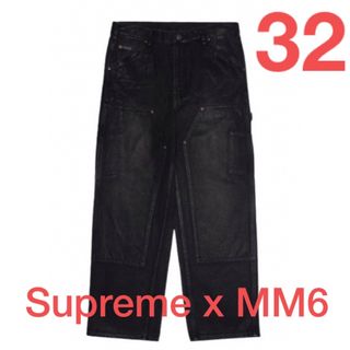 シュプリーム(Supreme)のSupreme x MM6/フォイル ダブルニー ペインター パンツ/黒/32(ペインターパンツ)