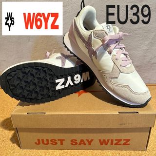 EU39【新品】W6YZ ウィズ　JET-W ホワイト×ラベンダー　春スニーカー(スニーカー)