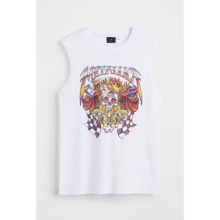 エイチアンドエム(H&M)のMETALLICA S メタリカ ノースリーブ 半袖 バンドTシャツ 古着(Tシャツ/カットソー(半袖/袖なし))