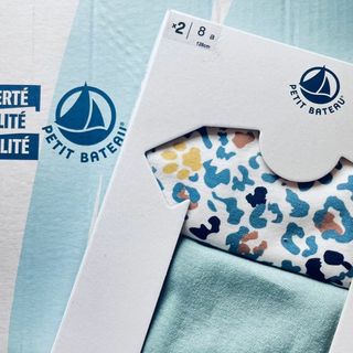 プチバトー(PETIT BATEAU)の Y-Y様専用  プチバトー  8a 半袖肌着2枚組  足跡カモフラージュ(下着)