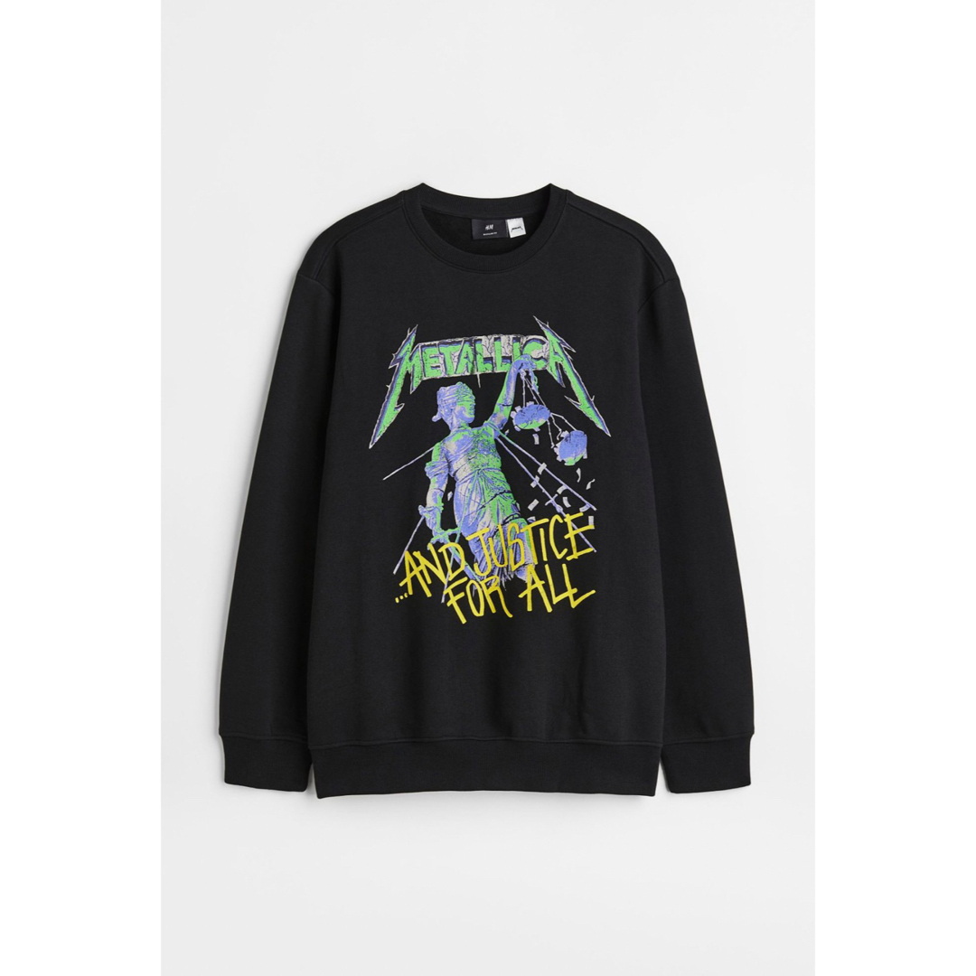 H&M(エイチアンドエム)のH&M METALLICA メタリカ XS スウェット バンドT 古着 裏起毛 メンズのトップス(スウェット)の商品写真