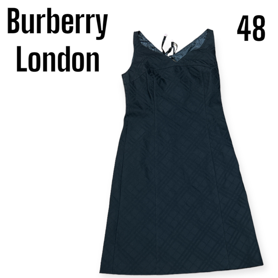 BURBERRY BLUE LABEL(バーバリーブルーレーベル)の【極美品】Burberry ノースリーブ　ワンピース　シャドーチェック  シルク レディースのワンピース(ひざ丈ワンピース)の商品写真