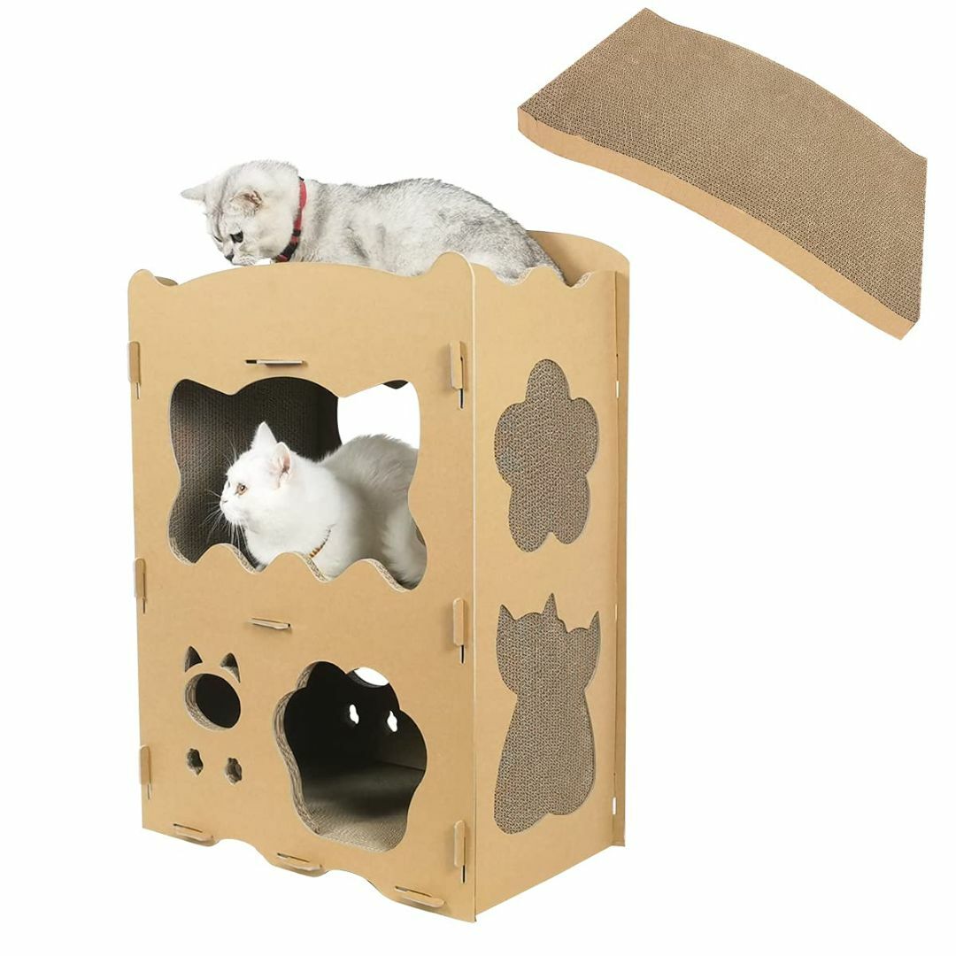 【RAKU】新型猫用爪とぎ 天板２枚付き キャットハウス キャットタワー ダンボ その他のペット用品(猫)の商品写真