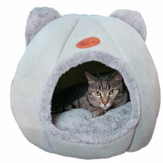 [NSK］猫ベッド ペットベッド キャットハウス ドーム型 暖かい ふわふわ 寒(猫)