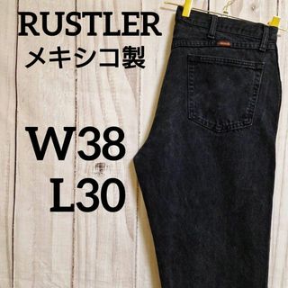 ラングラー(Wrangler)の【希少】ラスラーブラックデニムテーパードストレートW38メキシコ製（1018）(デニム/ジーンズ)