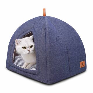 PEOPLE&PETS冬用猫ベッド 犬ベッド ペットホウス 保温スポンジの周りと(猫)