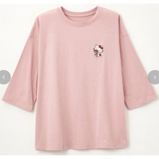 ハローキティ(ハローキティ)のハローキティ　五分袖　プルオーバー　tシャツ L  サンリオ(キャラクターグッズ)