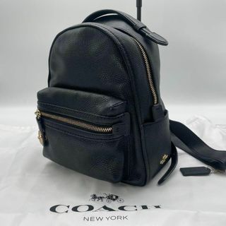 コーチ(COACH)の極美品✨　COACH　コーチ　リュック　黒　ペブルドレザー　ターンロック(リュック/バックパック)