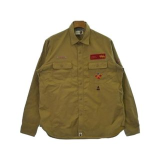 アベイシングエイプ(A BATHING APE)のA BATHING APE アベイシングエイプ カジュアルシャツ M ベージュ 【古着】【中古】(シャツ)