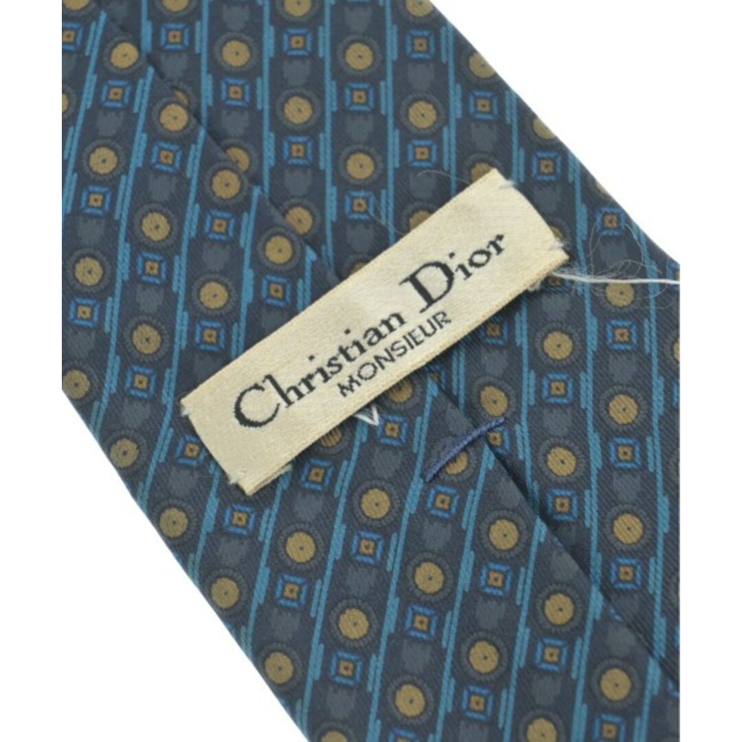 Christian Dior(クリスチャンディオール)のChristian Dior ネクタイ - 黒x青xベージュ等(総柄) 【古着】【中古】 メンズのファッション小物(ネクタイ)の商品写真