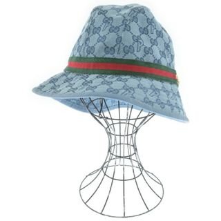 グッチ(Gucci)のGUCCI グッチ ハット L(59cm位) 青系(総柄) 【古着】【中古】(ハット)