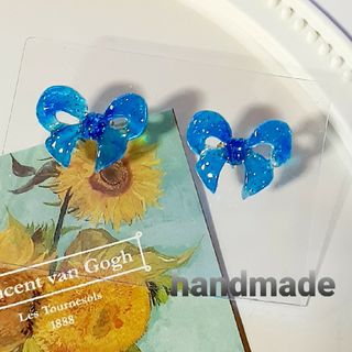 ハンドメイドピアスＮｏ．20  リボンピアス(ピアス)