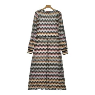 ミッソーニ(MISSONI)のMISSONI ミッソーニ ワンピース 40(M位) 黒x白xピンク等(総柄) 【古着】【中古】(ひざ丈ワンピース)