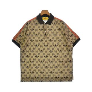 グッチ(Gucci)のGUCCI グッチ ポロシャツ M ベージュx茶(総柄) 【古着】【中古】(ポロシャツ)