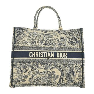 クリスチャンディオール(Christian Dior)のChristian Dior トートバッグ L 紺xベージュ(総柄) 【古着】【中古】(トートバッグ)