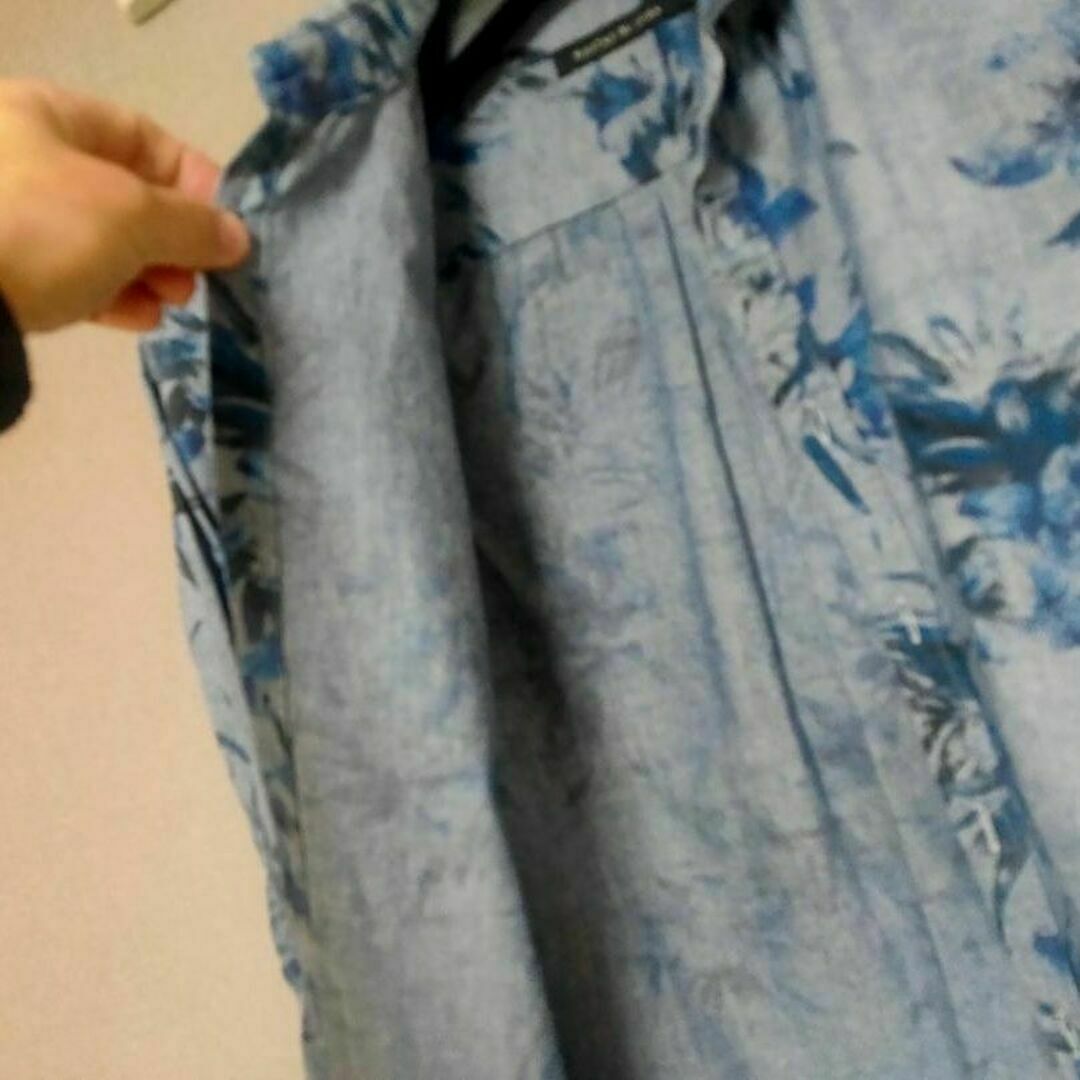 七分袖　シャツ　ブルー　服 メンズのトップス(Tシャツ/カットソー(七分/長袖))の商品写真