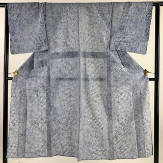 男着物 身丈142cm 裄丈64cm 綿 名品 【中古】(着物)