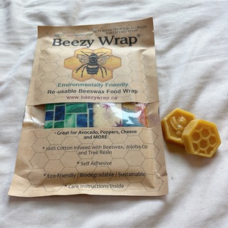 天然蜜蝋ラップ　３枚セット Beezy Wrap Bees エコ　ラップ　蜜蝋付(収納/キッチン雑貨)