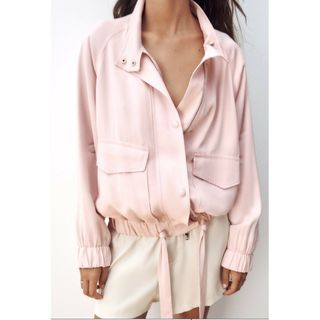 新品ZARA フィルド ボンバー ジャケット ポケット