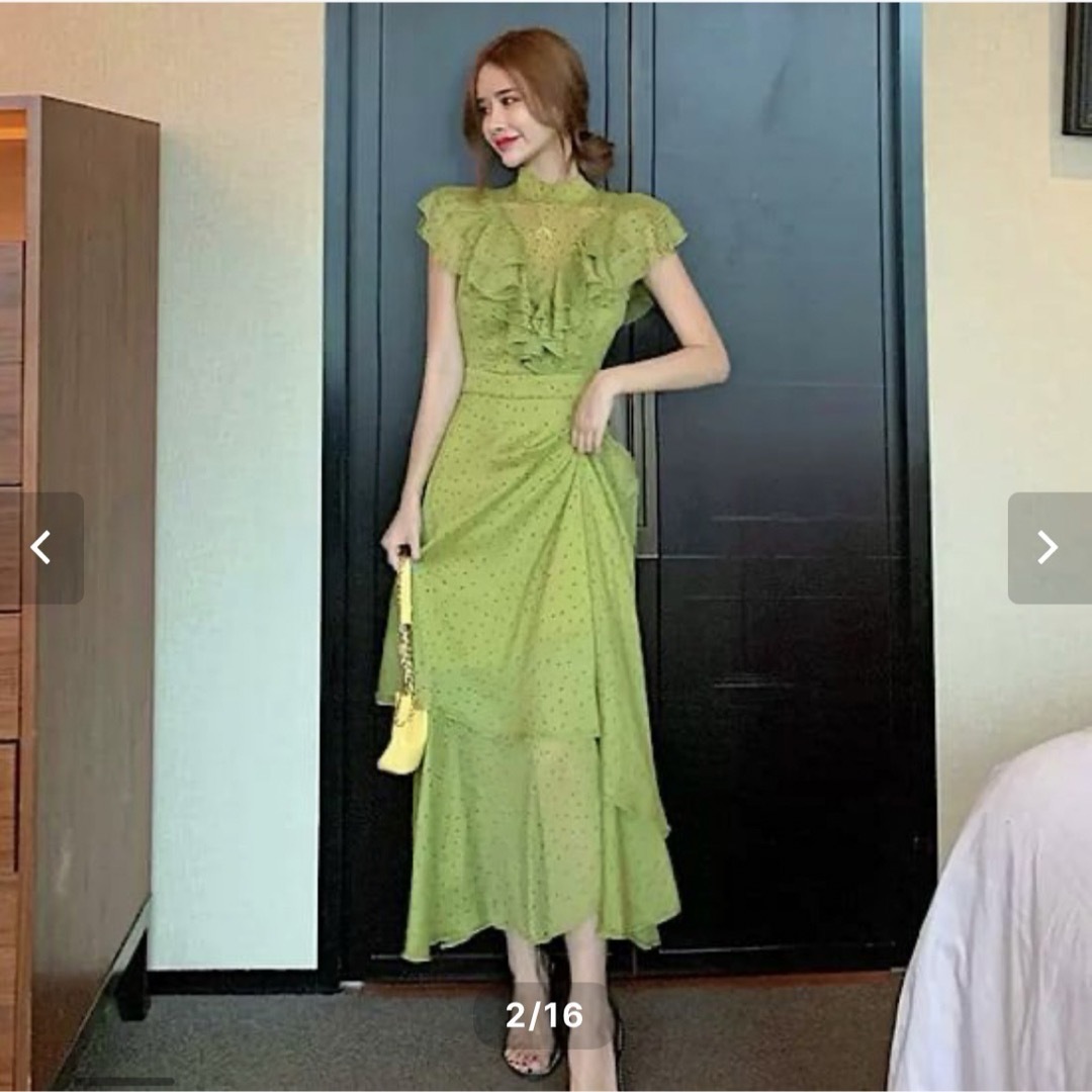 ドットミディアムドレス レディースのフォーマル/ドレス(ミディアムドレス)の商品写真