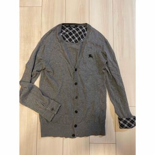 バーバリーブラックレーベル(BURBERRY BLACK LABEL)のバーバリー ロゴ ニット カーディガン(カーディガン)