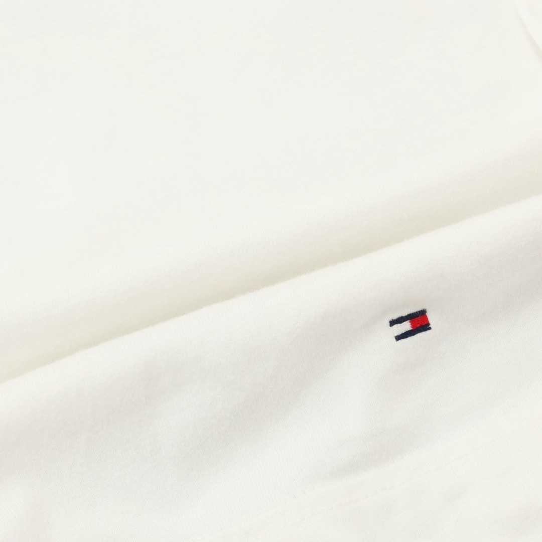 TOMMY HILFIGER(トミーヒルフィガー)の【中古】トミーヒルフィガー TOMMY HILFIGER コットン クルーネック 半袖Ｔシャツ ホワイトxゼファブルー【サイズM】【メンズ】 メンズのトップス(Tシャツ/カットソー(半袖/袖なし))の商品写真