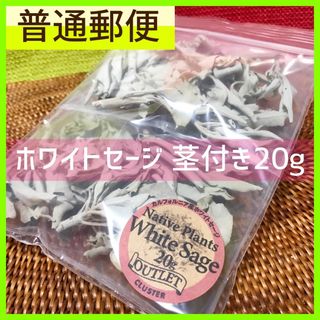 普通郵便  お香 ホワイトセージ 茎付き 無農薬 アウトレット   20g (お香/香炉)