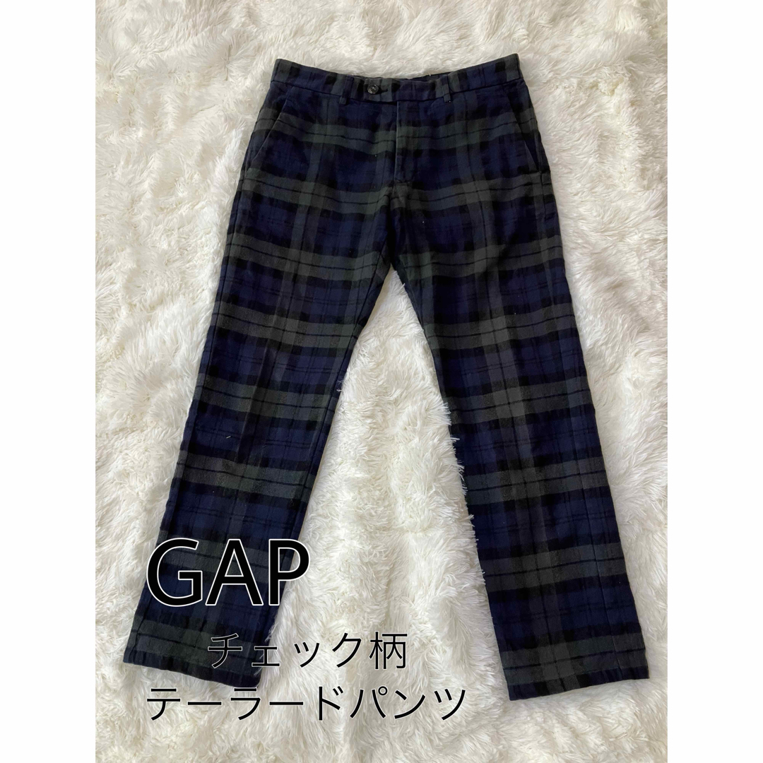 GAP(ギャップ)のGAP　チェック柄　テーパードパンツ　メンズ メンズのパンツ(サルエルパンツ)の商品写真