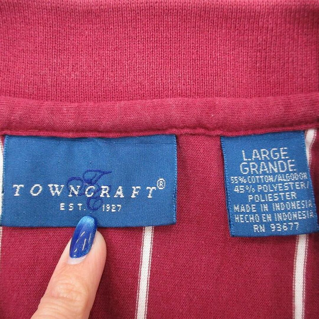 TOWNCRAFT(タウンクラフト)のM★古着 タウンクラフト 半袖 ポロ シャツ メンズ 90年代 90s 胸ポケット付き エンジ 24apr01 中古 トップス メンズのトップス(シャツ)の商品写真