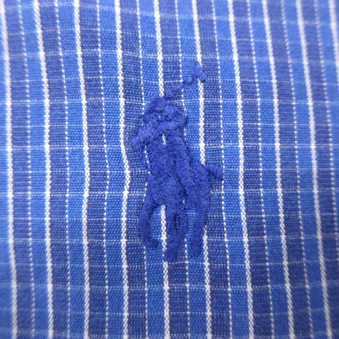 Ralph Lauren(ラルフローレン)のXL★古着 ラルフローレン Ralph Lauren 半袖 ブランド シャツ メンズ 90年代 90s ワンポイントロゴ BLAKE 大きいサイズ ロング丈 コットン ボタンダウン 青他 ブルー チェック 【spe】 24apr01 中古 トップス メンズのトップス(シャツ)の商品写真