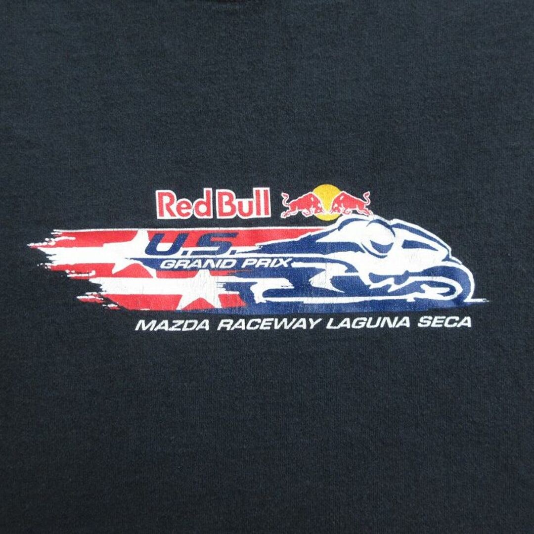 L★古着 半袖 Tシャツ メンズ マツダレースウェイ レッドブル バイク コットン クルーネック 黒 ブラック 24apr01 中古 メンズのトップス(Tシャツ/カットソー(半袖/袖なし))の商品写真