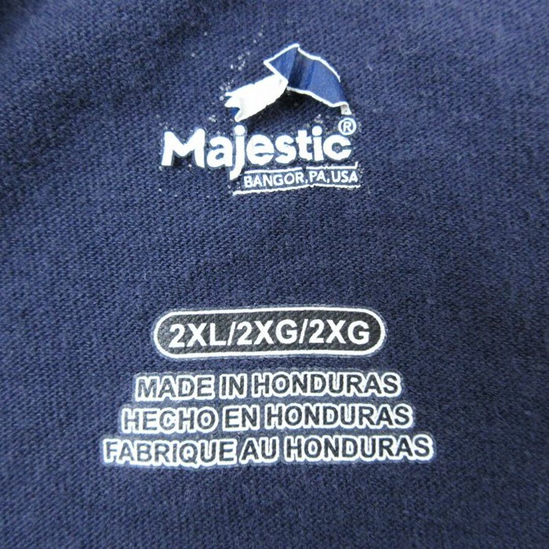 Majestic(マジェスティック)のXL★古着 マジェスティック 半袖 Tシャツ メンズ MLB 大きいサイズ クルーネック 紺 ネイビー メジャーリーグ ベースボール 野球 24apr01 中古 メンズのトップス(Tシャツ/カットソー(半袖/袖なし))の商品写真