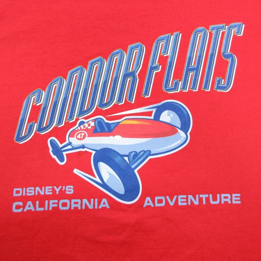 Disney(ディズニー)のM★古着 半袖 ビンテージ Tシャツ メンズ 90年代 90s ディズニー DISNEY CONDOR FLATS コットン クルーネック USA製 赤 レッド 24apr01 中古 メンズのトップス(Tシャツ/カットソー(半袖/袖なし))の商品写真