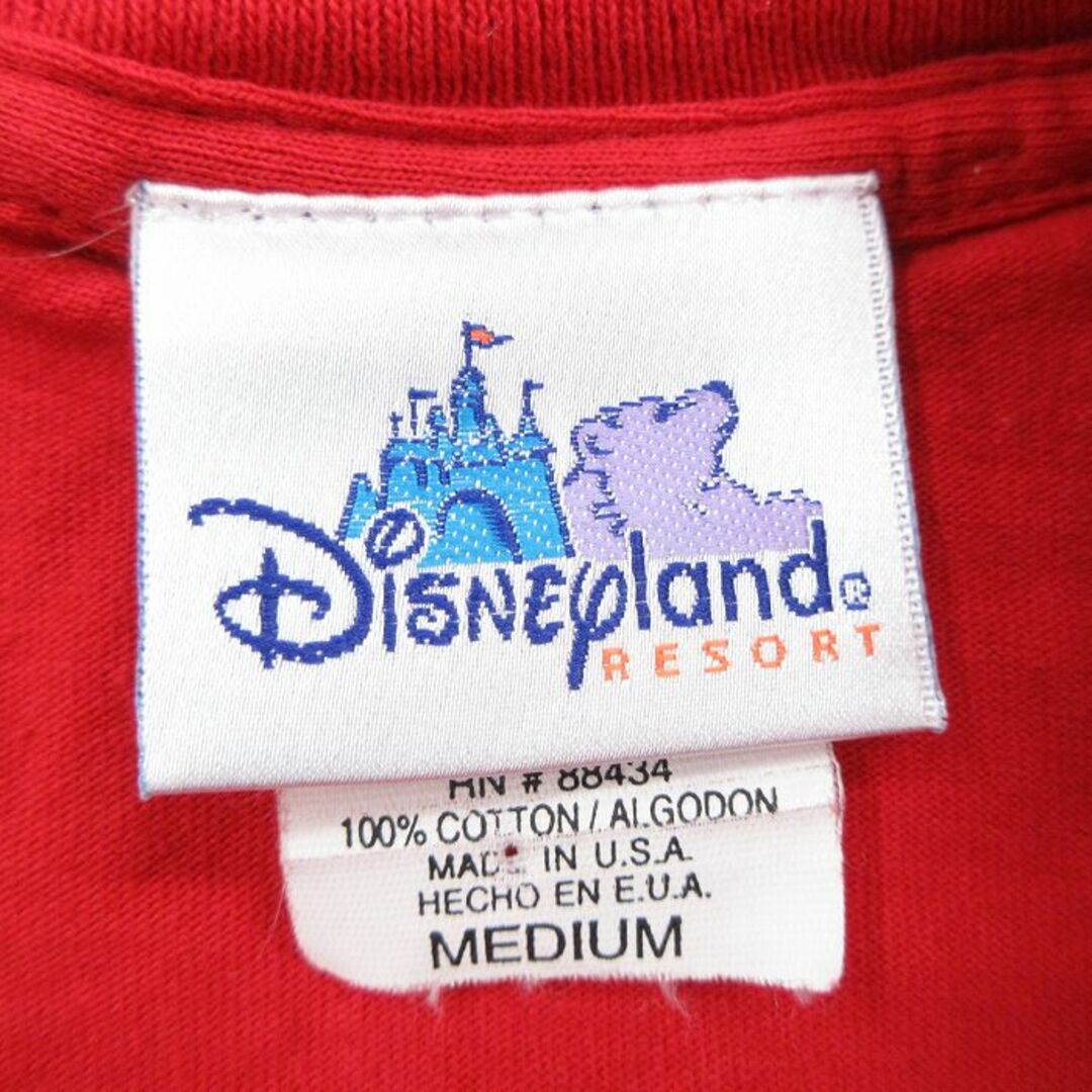 Disney(ディズニー)のM★古着 半袖 ビンテージ Tシャツ メンズ 90年代 90s ディズニー DISNEY CONDOR FLATS コットン クルーネック USA製 赤 レッド 24apr01 中古 メンズのトップス(Tシャツ/カットソー(半袖/袖なし))の商品写真