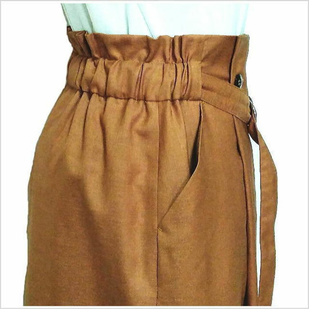 KATHARINE ROSS(キャサリンロス)の〈KATHARINE ROSS〉茶系サイドスリット入りスカート 日本製 M～L位 レディースのスカート(ひざ丈スカート)の商品写真