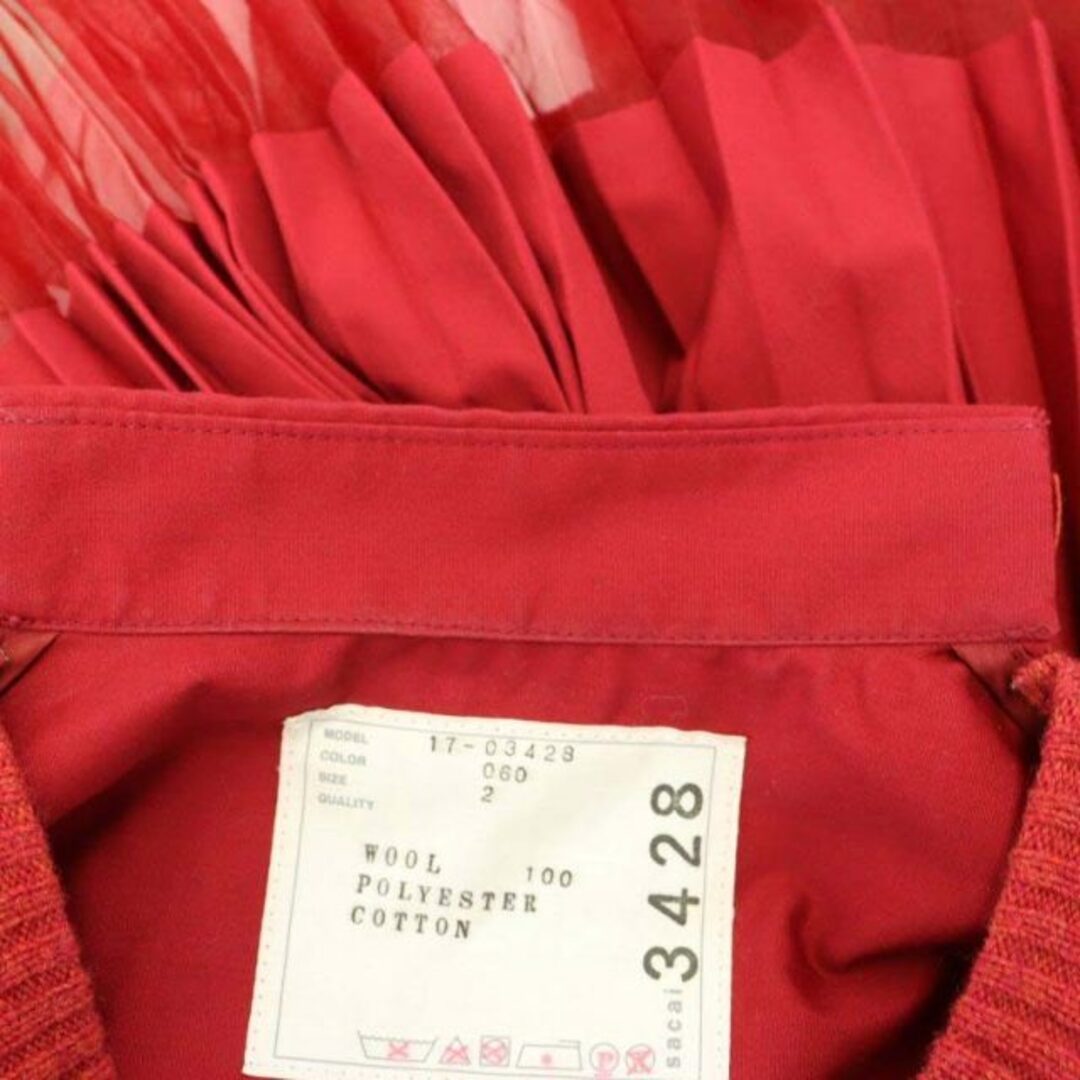 sacai(サカイ)のサカイ ドッキング ニット シャツ ワンピース ロング 長袖 17-03428 レディースのワンピース(ロングワンピース/マキシワンピース)の商品写真