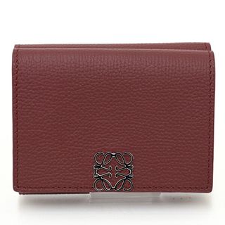 ロエベ(LOEWE)のロエベ LOEWE アナグラム トライフォールド ウォレット 三つ折り財布 カーフ C821TR2X02 7110 ボルドー シルバー金具 未使用品(財布)